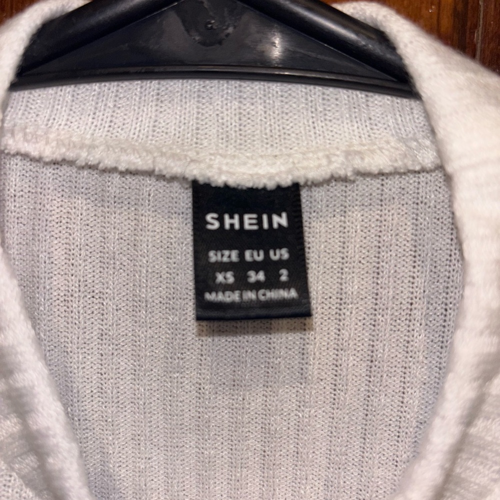 SHEIN Sleeveless Ribbed White Top High Neck - Picture 4 of 4